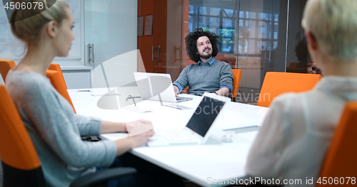 Image of Startup Business Team At A Meeting at modern office building