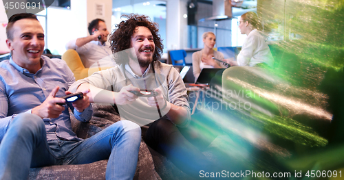 Image of Office Workers Playing computer games