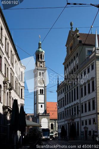 Image of Tower of St. Peter and townhall in Augsburg