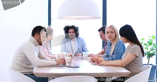 Image of Startup Business Team At A Meeting at modern office building