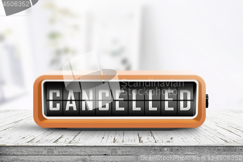 Image of Cancelled message on a retro alarm clock