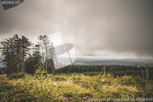 Image of Wilderness landscape in cloudy weather overcast