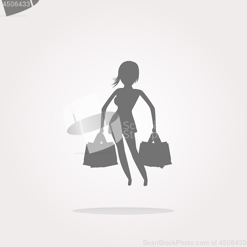 Image of shopping woman icon vector, shopping woman icon, shopping woman icon picture, shopping woman icon flat, shopping woman icon, shopping woman web icon, shopping woman