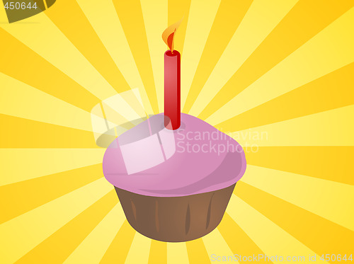 Image of Birthday cupcake with candle