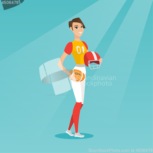 Image of Young caucasian female rugby player.