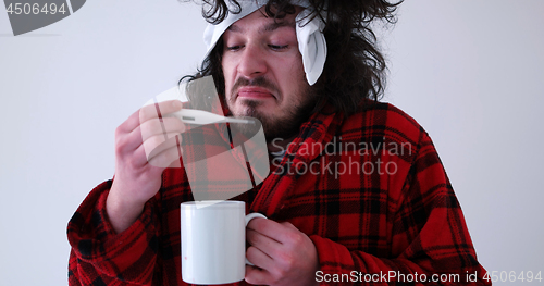 Image of Man with flu and fever