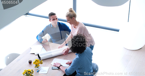 Image of Startup Business Team At A Meeting at modern office building