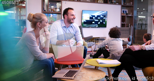 Image of Startup Business Team At A Meeting at modern office building