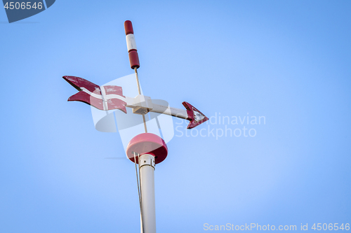 Image of Danish weather vane with the flag of Denmark