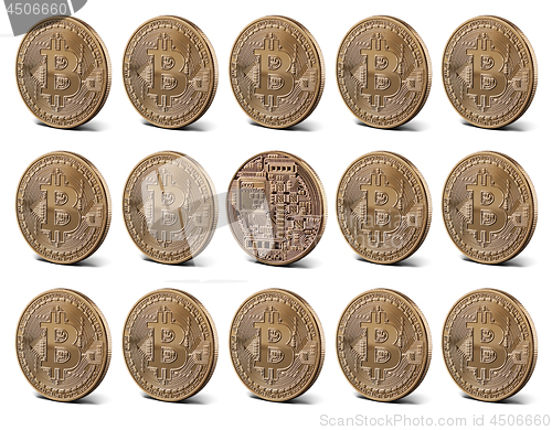 Image of Bitcoin gold coins, seamless pattern