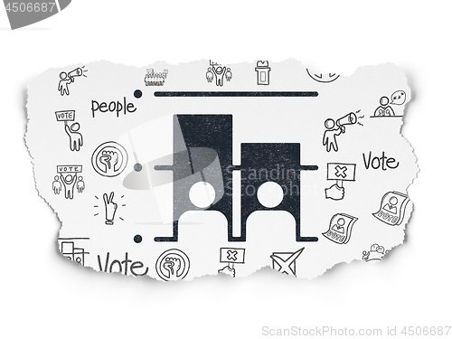 Image of Politics concept: Election on Torn Paper background