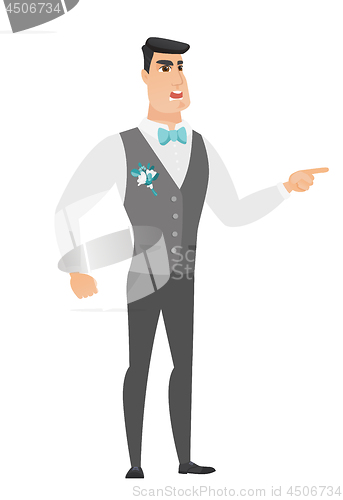 Image of Furious groom screaming vector illustration.