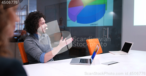 Image of Startup Business Team At A Meeting at modern office building