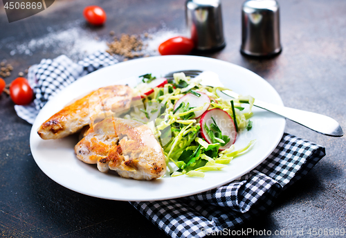 Image of chicken with salad