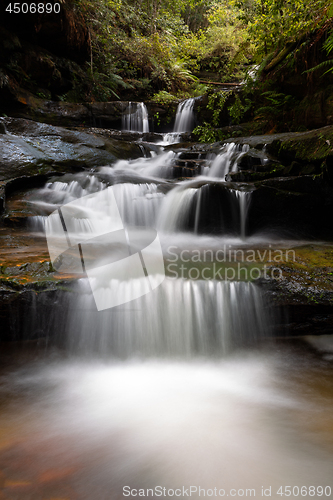 Image of Cascading water through gully into little rock pool