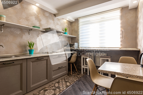 Image of Spacious kitchen in an apartment high-rise building