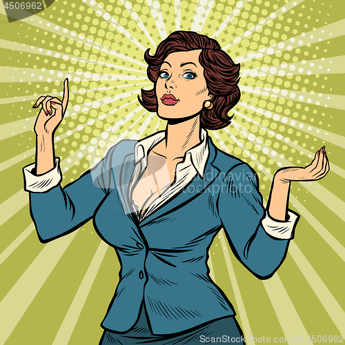 Image of businesswoman presentation gesture