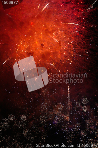 Image of Red fireworks background