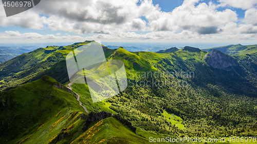 Image of Panoramic landscape of volcanic mountains