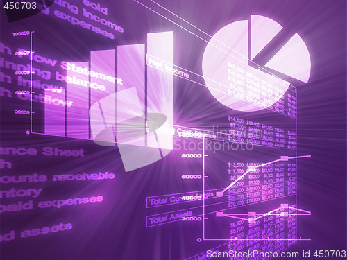 Image of Spreadsheet business charts illustration