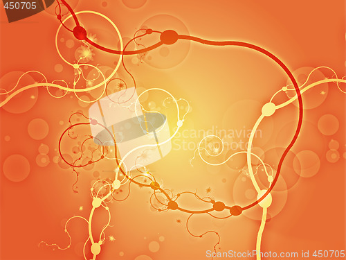 Image of Abstract swirly floral grunge illustration