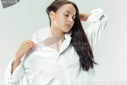 Image of Portrait of beautiful dark-haired girl