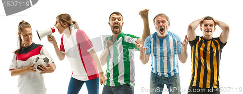 Image of Collage about emotions of football fans