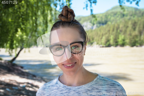 Image of Woman in Altai mountain