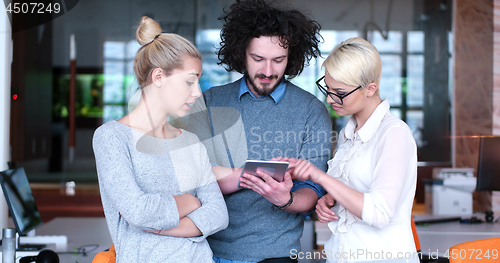 Image of Startup Business Team At A Meeting at modern office building