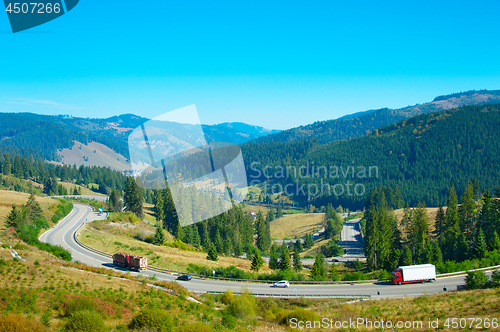 Image of Romanian mountains highway