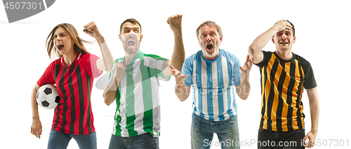 Image of Collage about emotions of football fans