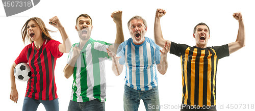 Image of Collage about emotions of football fans