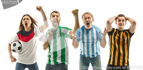 Image of Collage about emotions of football fans