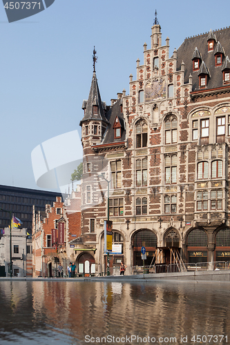 Image of Old buildings with beautiful facade