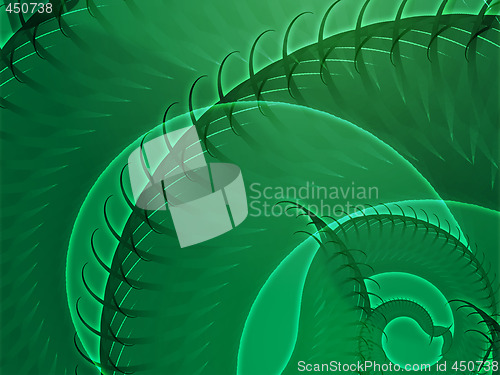 Image of Swirling spiral fronds abstract