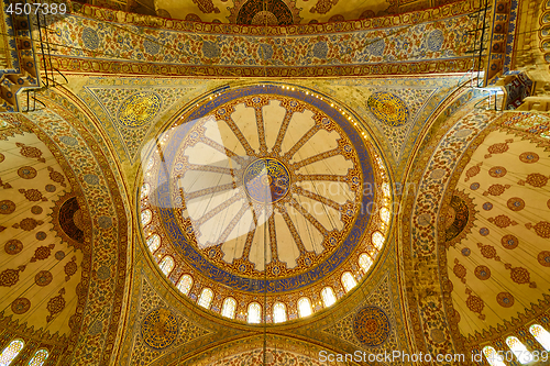 Image of ISTANBUL, TURKEY - September 9, 2017: Vie over the domes of the Blue Mosque in Istanbul, Turkey.