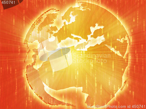 Image of Map of Eurpe on globe  illustration