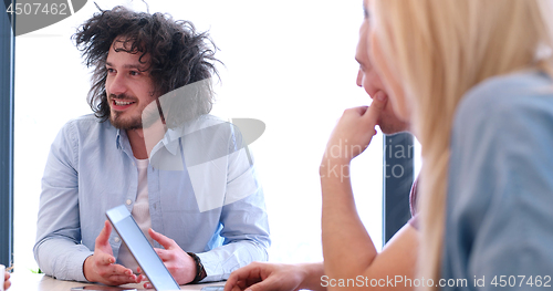 Image of Startup Business Team At A Meeting at modern office building