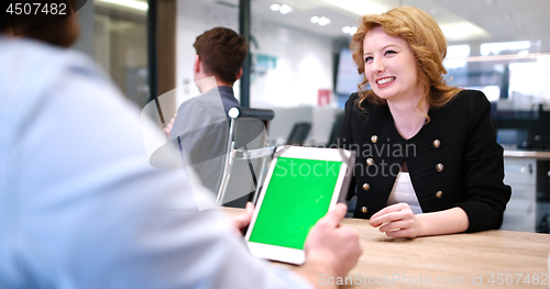 Image of Startup Business Team At A Meeting at modern office building