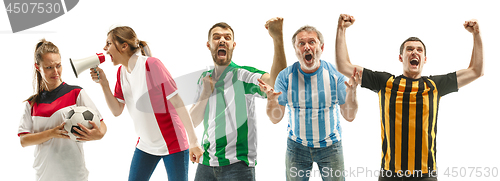Image of Collage about emotions of football fans
