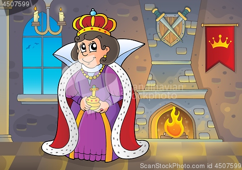 Image of Happy queen in castle theme 1