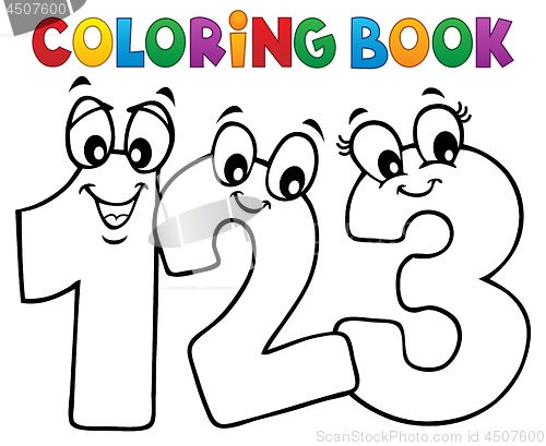 Image of Coloring book cartoon numbers image 1