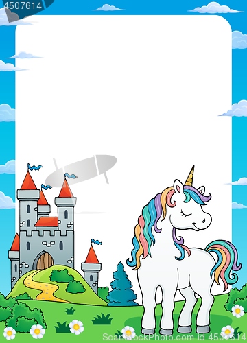 Image of Dreaming unicorn theme frame 1