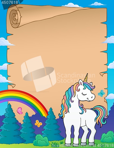 Image of Dreaming unicorn theme parchment 2