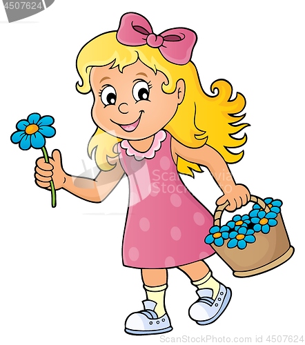 Image of Girl with flower theme image 1