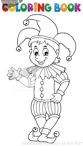 Image of Coloring book happy jester theme 1