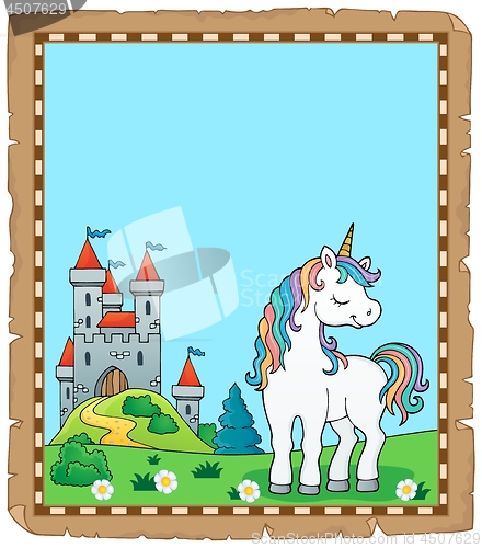 Image of Dreaming unicorn theme parchment 1
