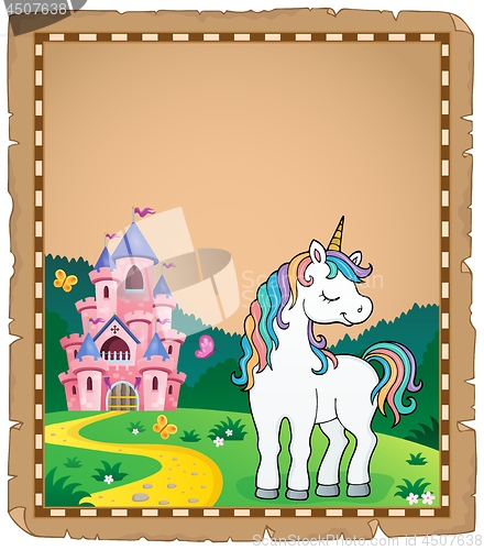 Image of Dreaming unicorn theme parchment 3