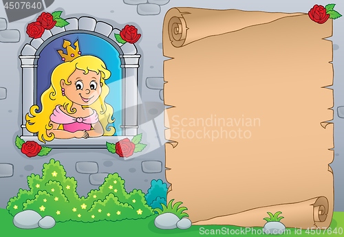 Image of Princess in window theme parchment 1