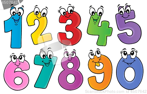 Image of Cartoon numbers theme set 1